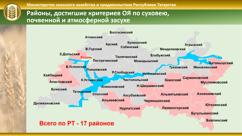 Административная карта татарстана по районам